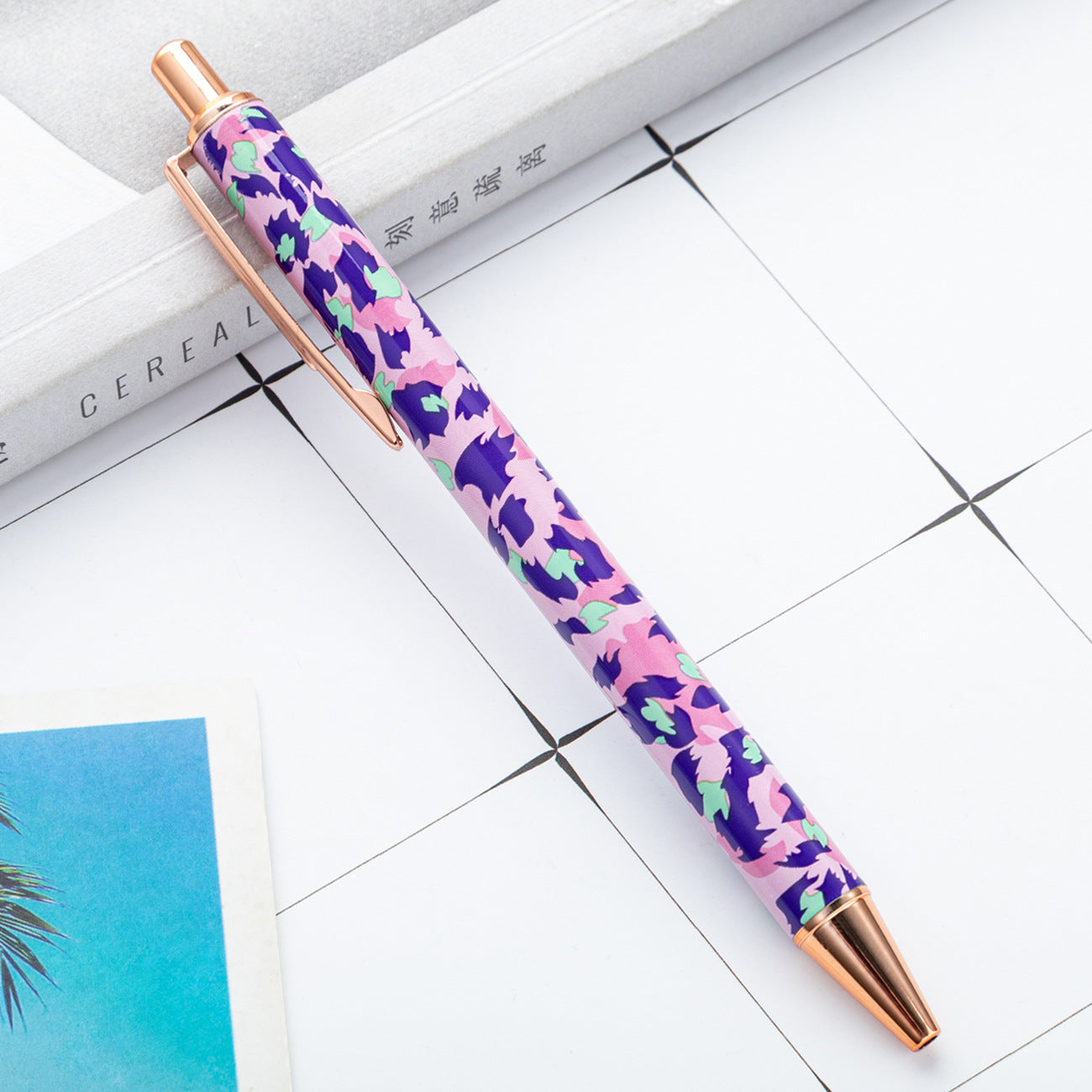 Wholesale Leopard Pattern Pushing Metal Ballpoint Pen